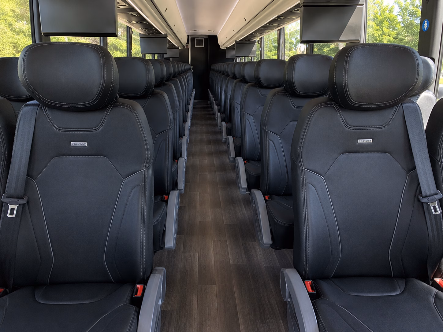 warren charter bus interior